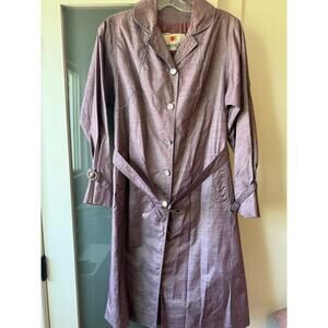 Vintage Women's Aquagirl Trench coat rain coat beaded belt Small-Medium